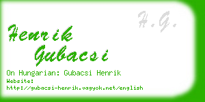 henrik gubacsi business card